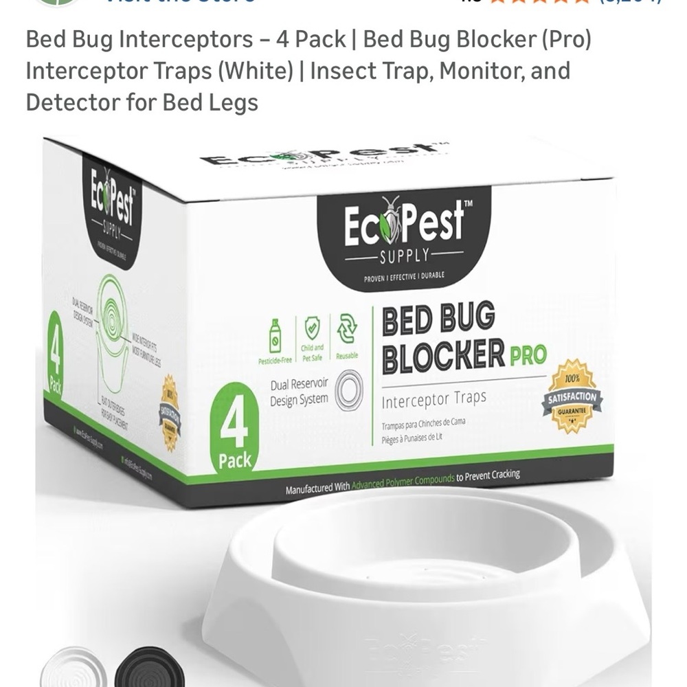 EcoPest Bed Bug Blocker Pro Interceptor Traps - White